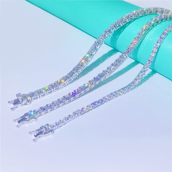 Sterling silver diamond tennis bracelet - Picture 4 of 7